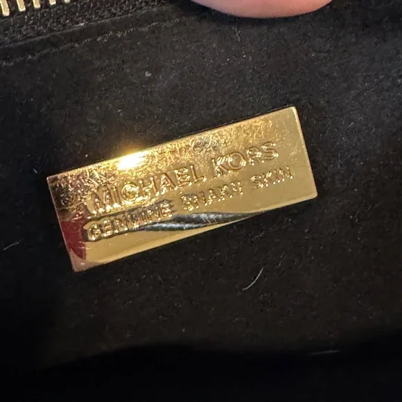 🐍 Michael Kors Genuine Snakeskin Tote – Black (RARE) - Picture 2 of 13